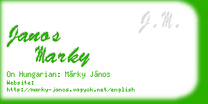 janos marky business card